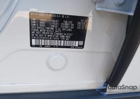 2020 Honda Hr-V Awd Ex from USA, damaged, VIN 3CZRU6H5XLM718956